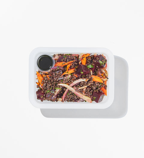 Vegan Roast Beetroot & French Lentil Salad