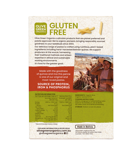 Olive Green Organics Quinoa & Rice Penne