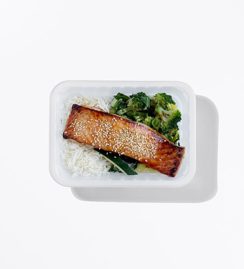 Grilled Salmon with Rice & Greens