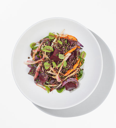 Vegan Roast Beetroot & French Lentil Salad